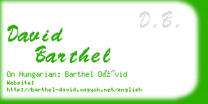 david barthel business card